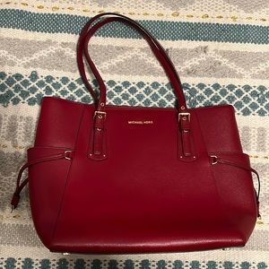 Michael Kors Red Leather Tote